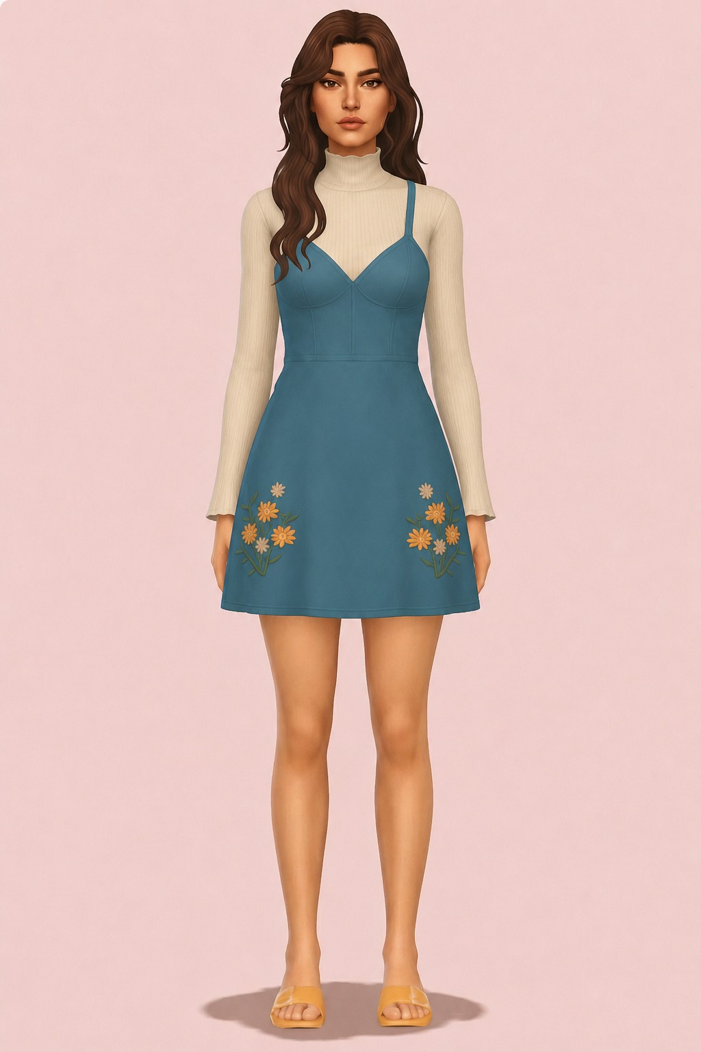 Pinafore Your Thoughts Dress custom content (CC) for Sims 4 by nolansims