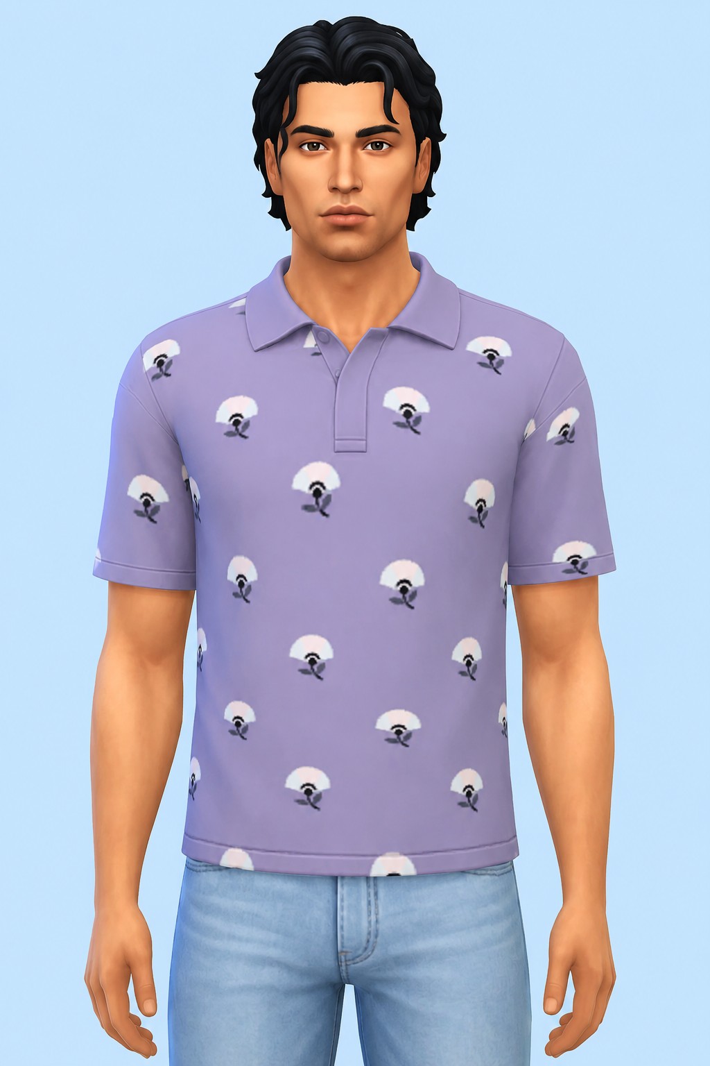 Pollen Polo Shirt custom content (CC) for Sims 4 by nolansims