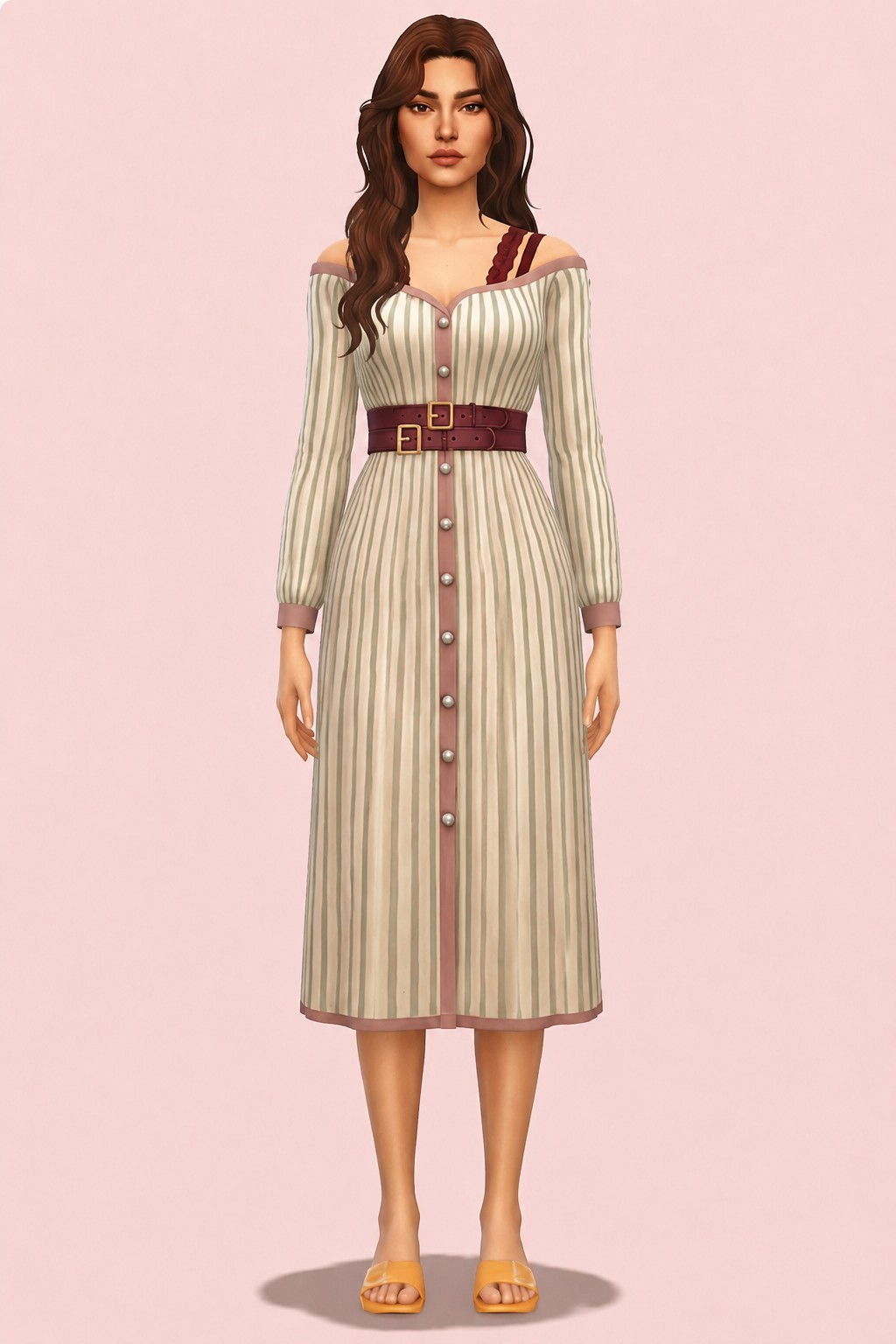 Rosemary's Raiment Dress custom content (CC) for Sims 4 by nolansims