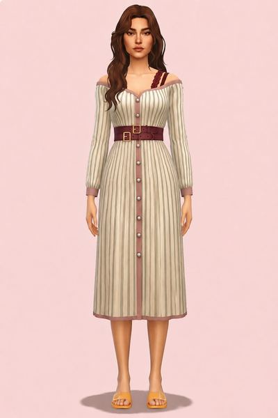 Rosemary's Raiment Dress custom content (CC) for Sims 4 by nolansims