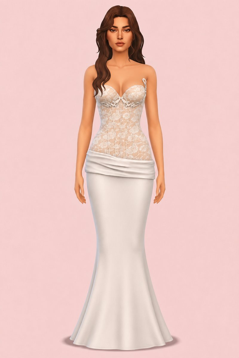Lace story bodice dress