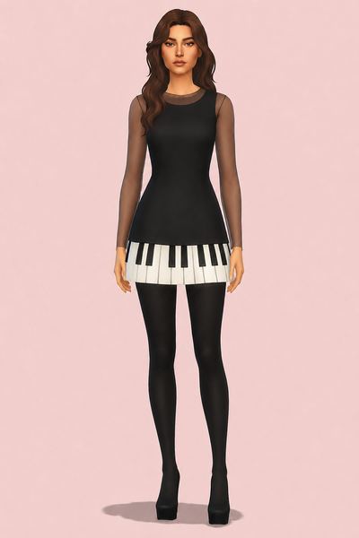 Cheap and Chic Dress custom content (CC) for Sims 4 by icecreamforbreakfast