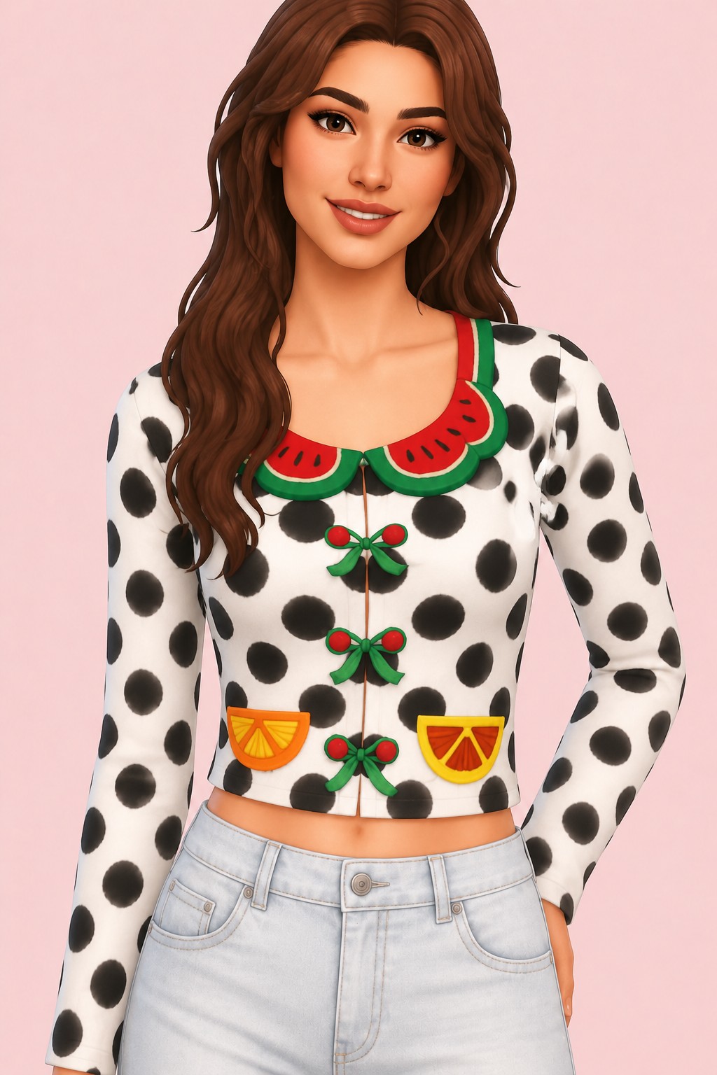 Fruit Salad Jacket custom content (CC) for Sims 4 by icecreamforbreakfast