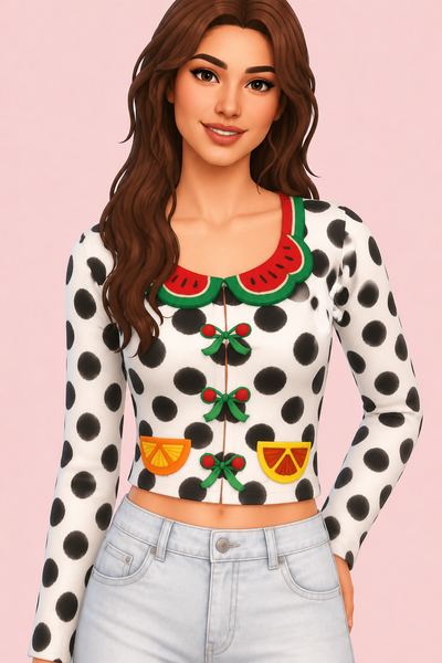 Fruit Salad Jacket custom content (CC) for Sims 4 by icecreamforbreakfast