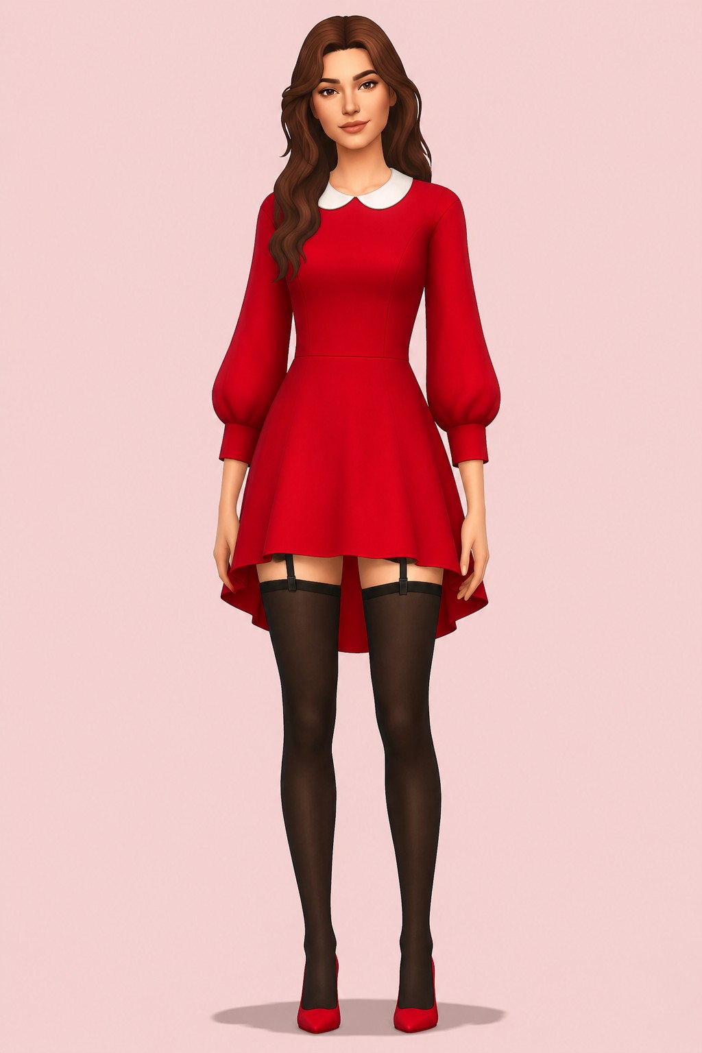 Bethany Dress custom content (CC) for Sims 4 by sentate