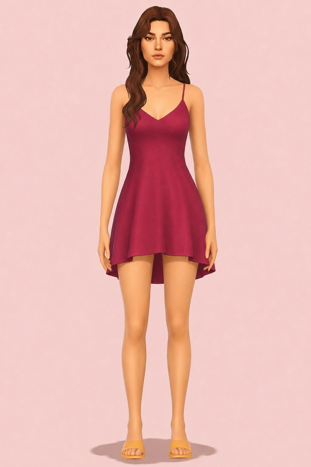 Mimosa Dress custom content (CC) for Sims 4 by sentate