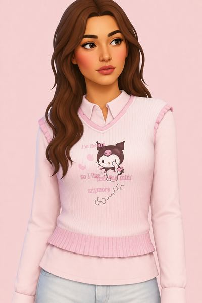 ♡Sweater dress w shirt Hello kitty♡ custom content (CC) for Sims 4 by babyetears