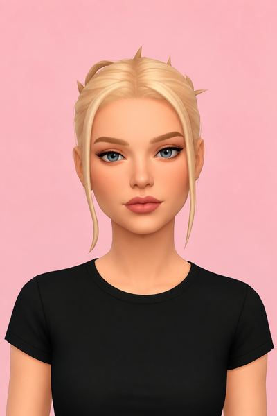 Kim Hair custom content (CC) for Sims 4 by arethabee