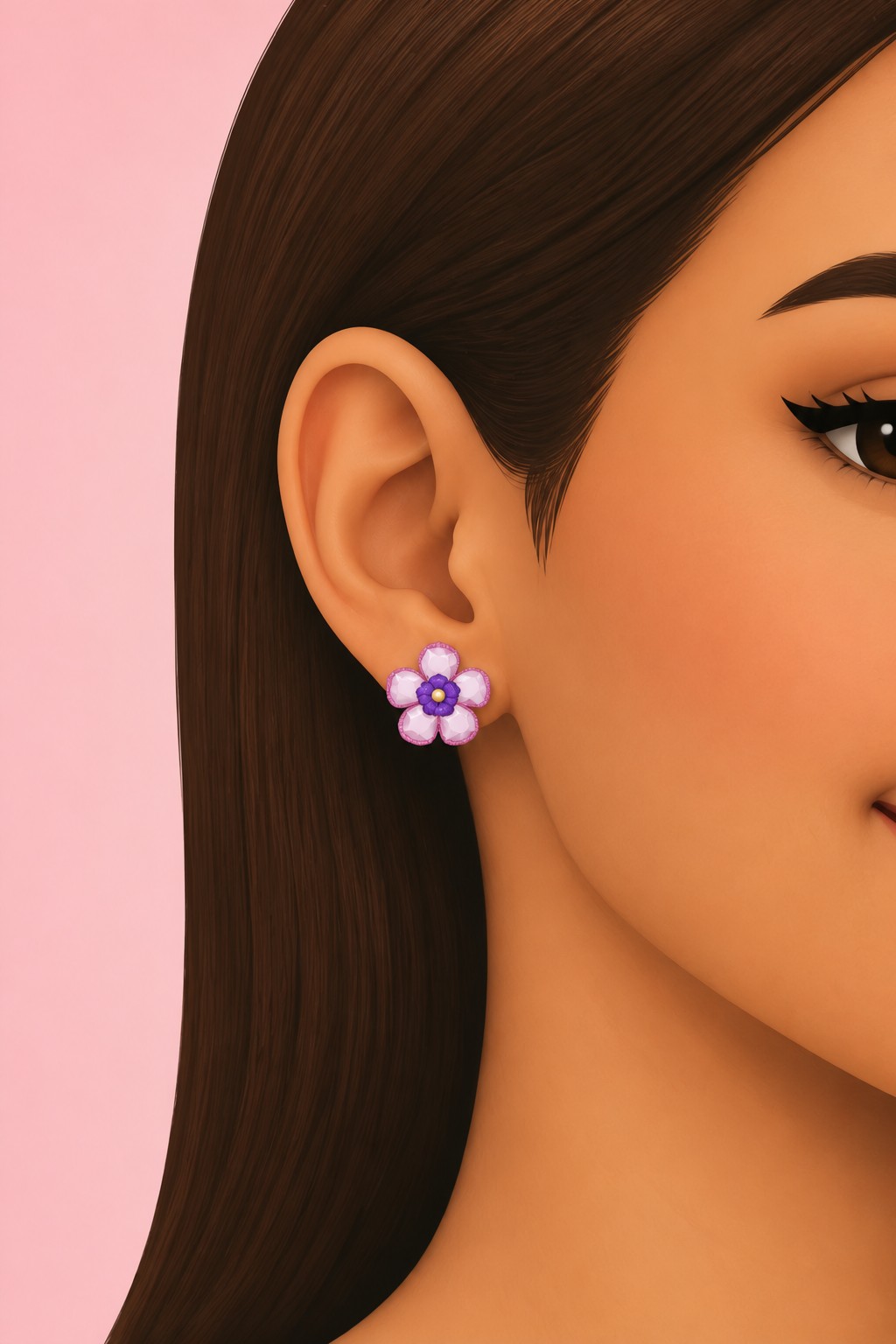 Flower Earring custom content (CC) for Sims 4 by RIMINGs