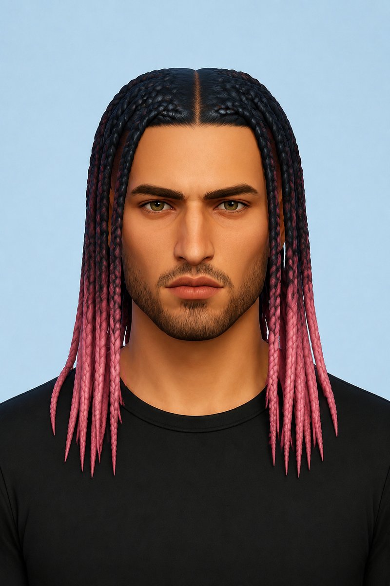 Darius Hair custom content (CC) for Sims 4 by johnnysims