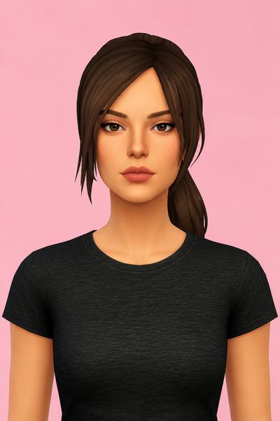 Lara Hair (Hair Commissions) custom content (CC) for Sims 4 by jo_se_oh