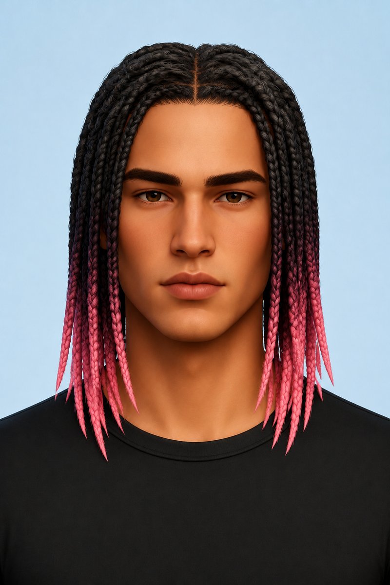 Darius Hair Ombre Overlay custom content (CC) for Sims 4 by johnnysims