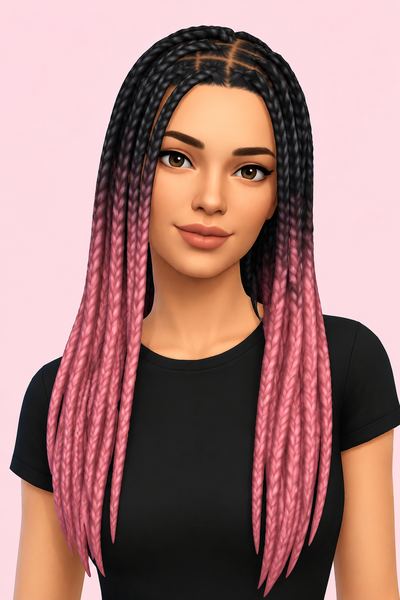 cora braids & twists custom content (CC) for Sims 4 by marso