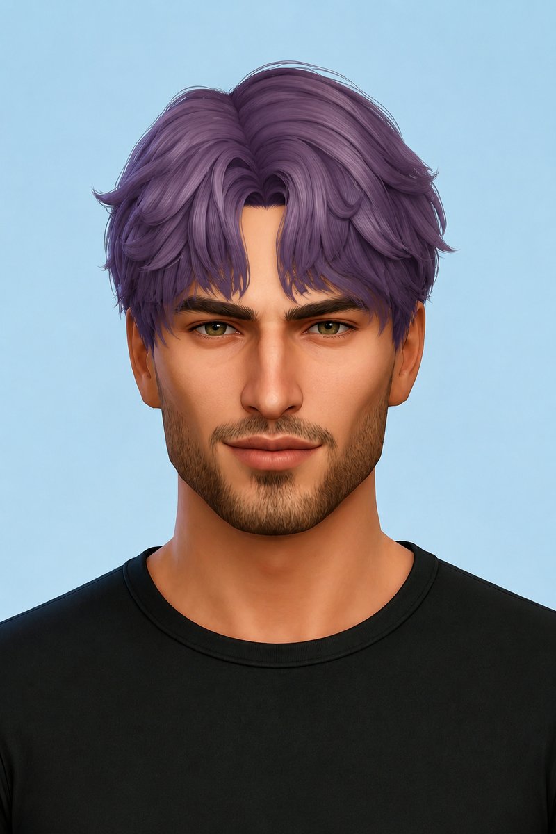 Rafayel Hair custom content (CC) for Sims 4 by johnnysims