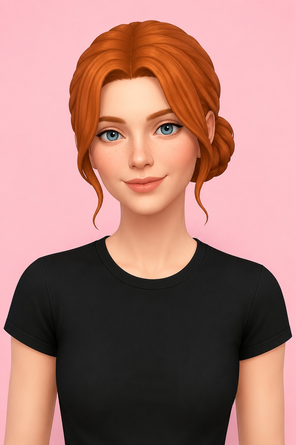 Rachel Hair Bun custom content (CC) for Sims 4 by marso