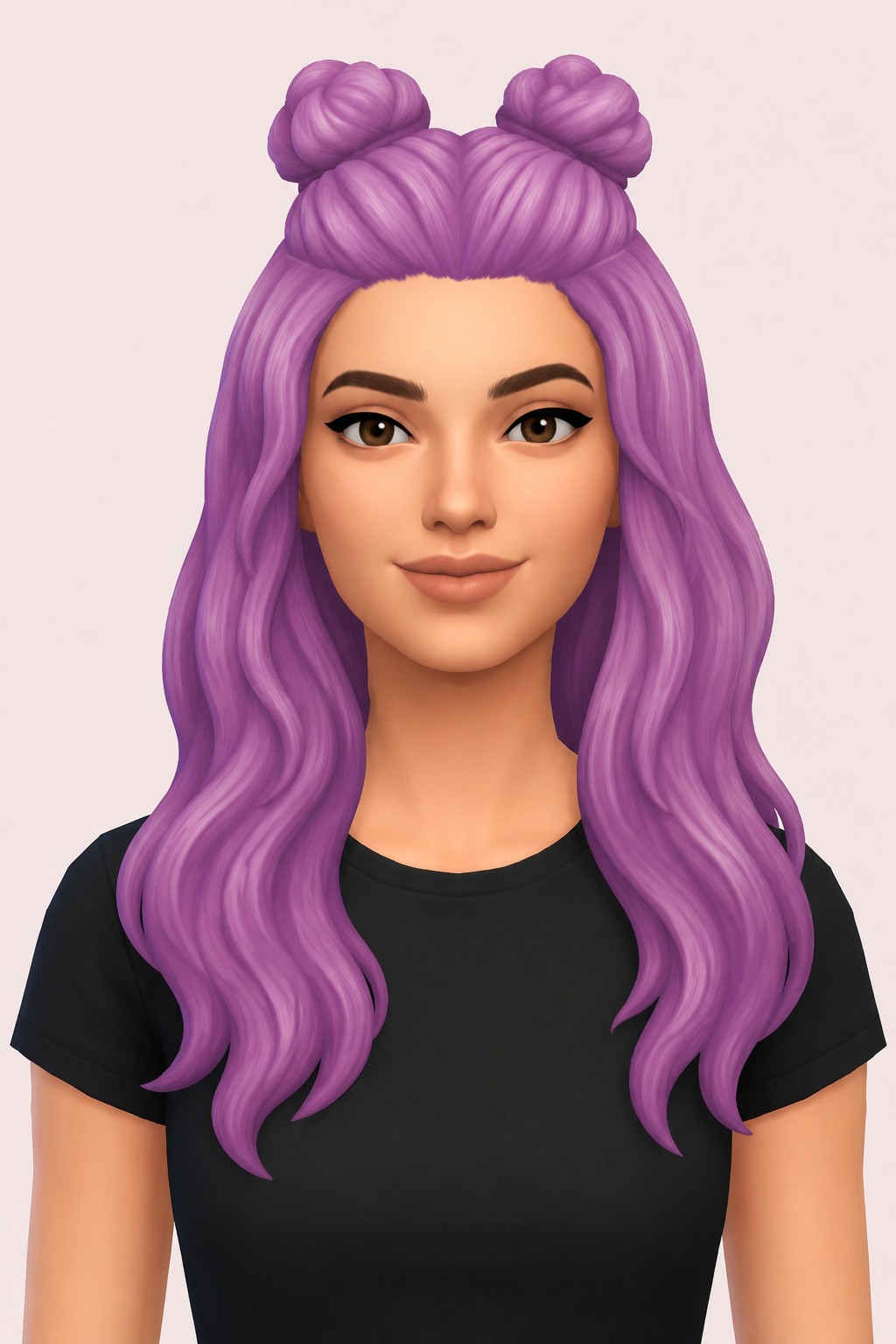 lila hair; custom content (CC) for Sims 4 by marso