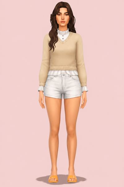 inis blouse; custom content (CC) for Sims 4 by marso