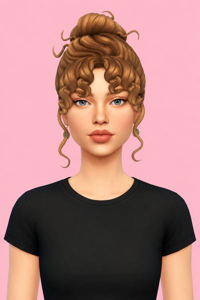 Lucia Hairstyle (4 Versions) by simstrouble custom content (CC) for Sims 4 by simstrouble