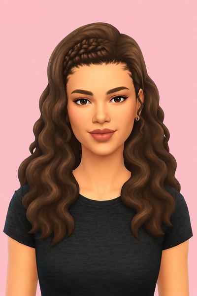 Angie Hairstyle (2 Versions) by simstrouble custom content (CC) for Sims 4 by simstrouble