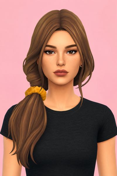 Bruna Hairstyle (2 Versions) by simstrouble custom content (CC) for Sims 4 by simstrouble