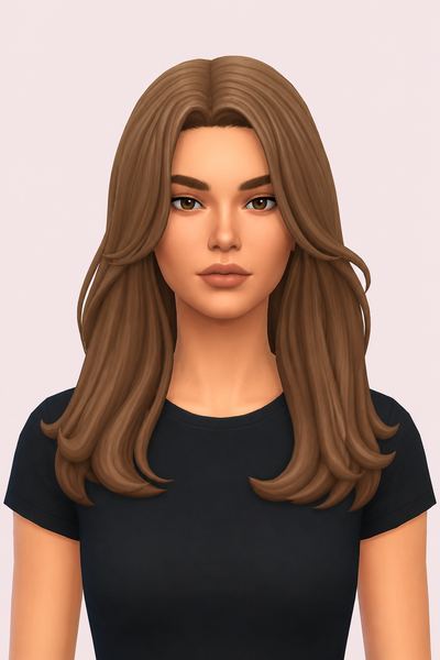 Naia Hairstyle (2 Versions) by simstrouble custom content (CC) for Sims 4 by simstrouble