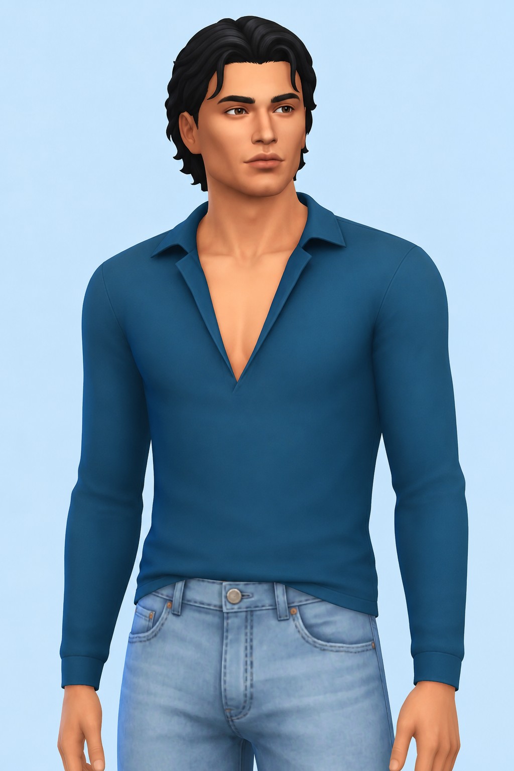 Ray Blouse custom content (CC) for Sims 4 by simstrouble
