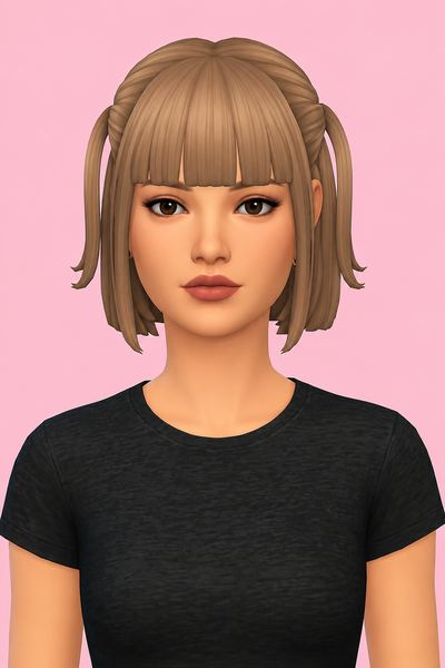 Hana Hair (Hair Commissions) custom content (CC) for Sims 4 by jo_se_oh