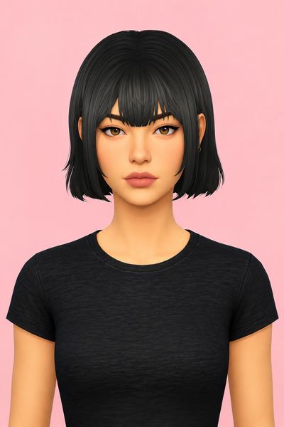 Yuka Hair (Hair Commissions) custom content (CC) for Sims 4 by jo_se_oh
