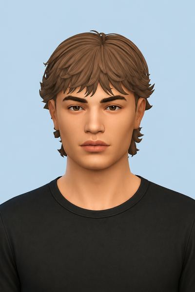 Lando Hair (Hair Commissions) custom content (CC) for Sims 4 by jo_se_oh