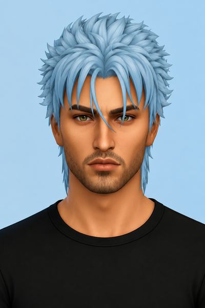 Grimmjow Hair V3 (Hair Commissions) custom content (CC) for Sims 4 by jo_se_oh
