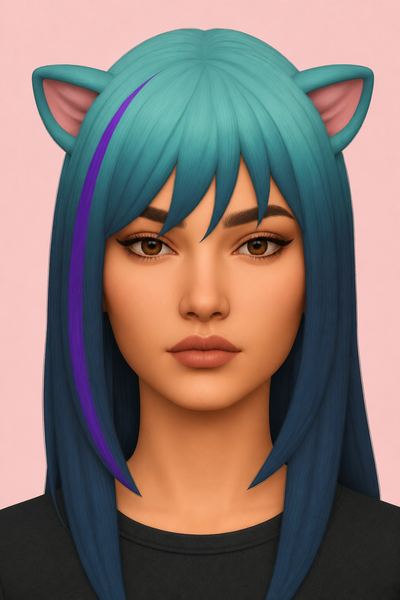 Loreline Hair & Ombre Overlay (Hair Commissions) custom content (CC) for Sims 4 by jo_se_oh
