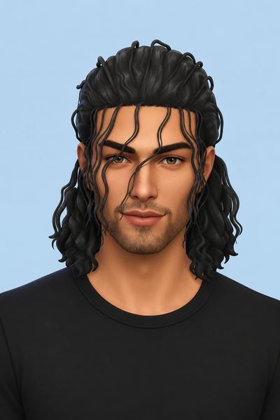 Michael Jackson Hair & Strands Accessory (Hair Commissions) custom content (CC) for Sims 4 by jo_se_oh