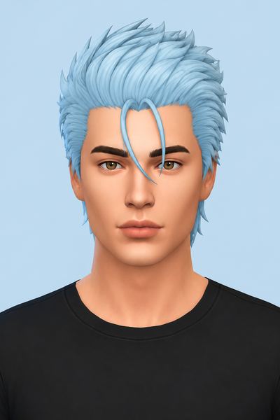 Grimmjow Hair (Hair Commissions) custom content (CC) for Sims 4 by jo_se_oh