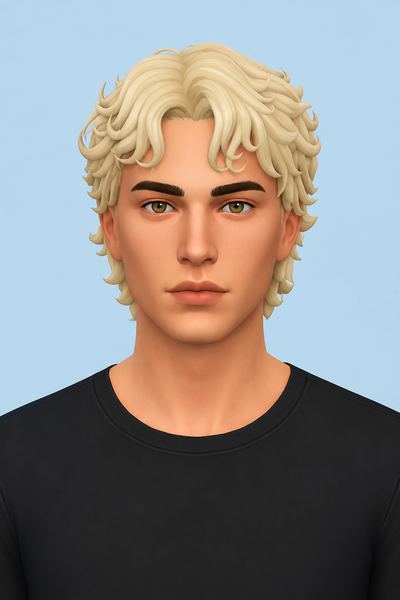 Aaron Hair custom content (CC) for Sims 4 by jo_se_oh