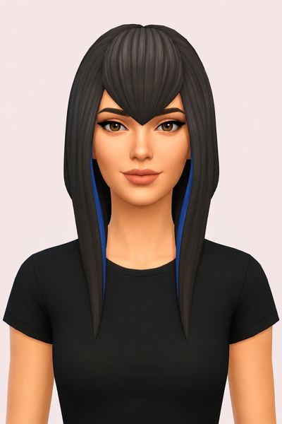 Aza Hair & Overlay (Hair Commissions) custom content (CC) for Sims 4 by jo_se_oh