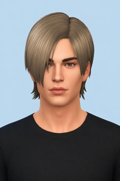Leon S. Kennedy Hair (Hair Commissions) custom content (CC) for Sims 4 by jo_se_oh