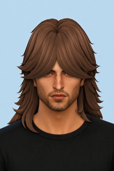 Axel Chains Hair (Hair Commissions) custom content (CC) for Sims 4 by jo_se_oh