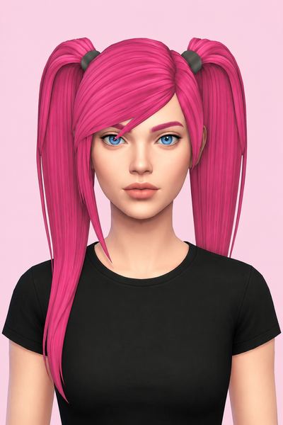 Saty Hair & Accessory (Hair Commissions) custom content (CC) for Sims 4 by jo_se_oh