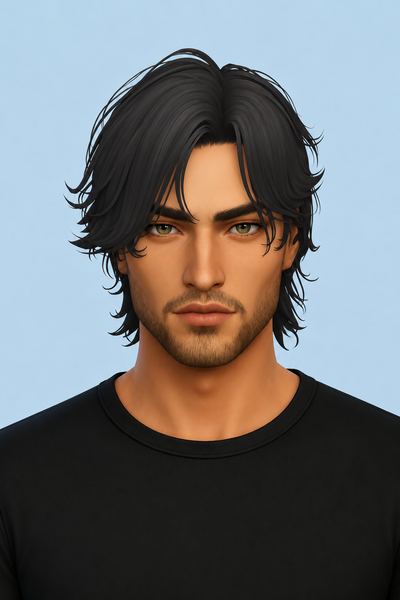 Sebastian Hair custom content (CC) for Sims 4 by jo_se_oh