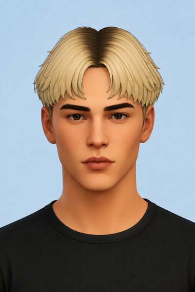 Chanwoo Hair & Overlay (Hair Commissions) custom content (CC) for Sims 4 by jo_se_oh