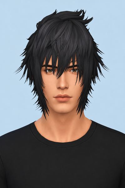 Noctis Hair (Hair Commissions) custom content (CC) for Sims 4 by jo_se_oh