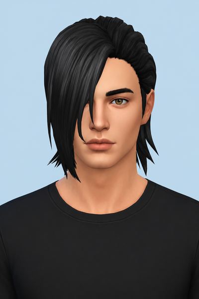 Junpei Hair (Hair Commissions) custom content (CC) for Sims 4 by jo_se_oh