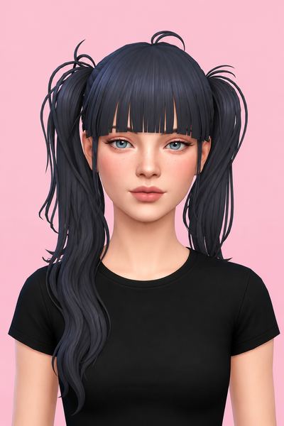 Vio Hair (Hair Commissions) custom content (CC) for Sims 4 by jo_se_oh
