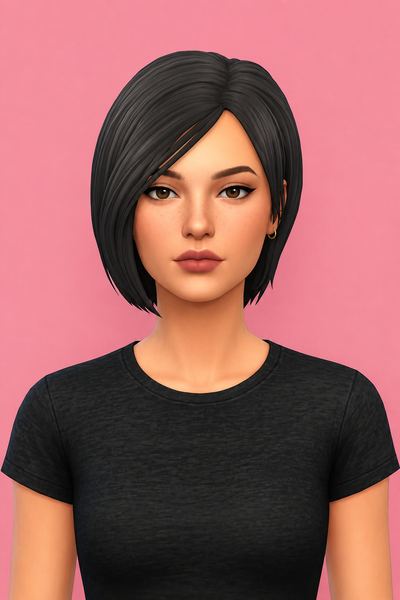 Ada Wong Hair (Hair Commissions) custom content (CC) for Sims 4 by jo_se_oh