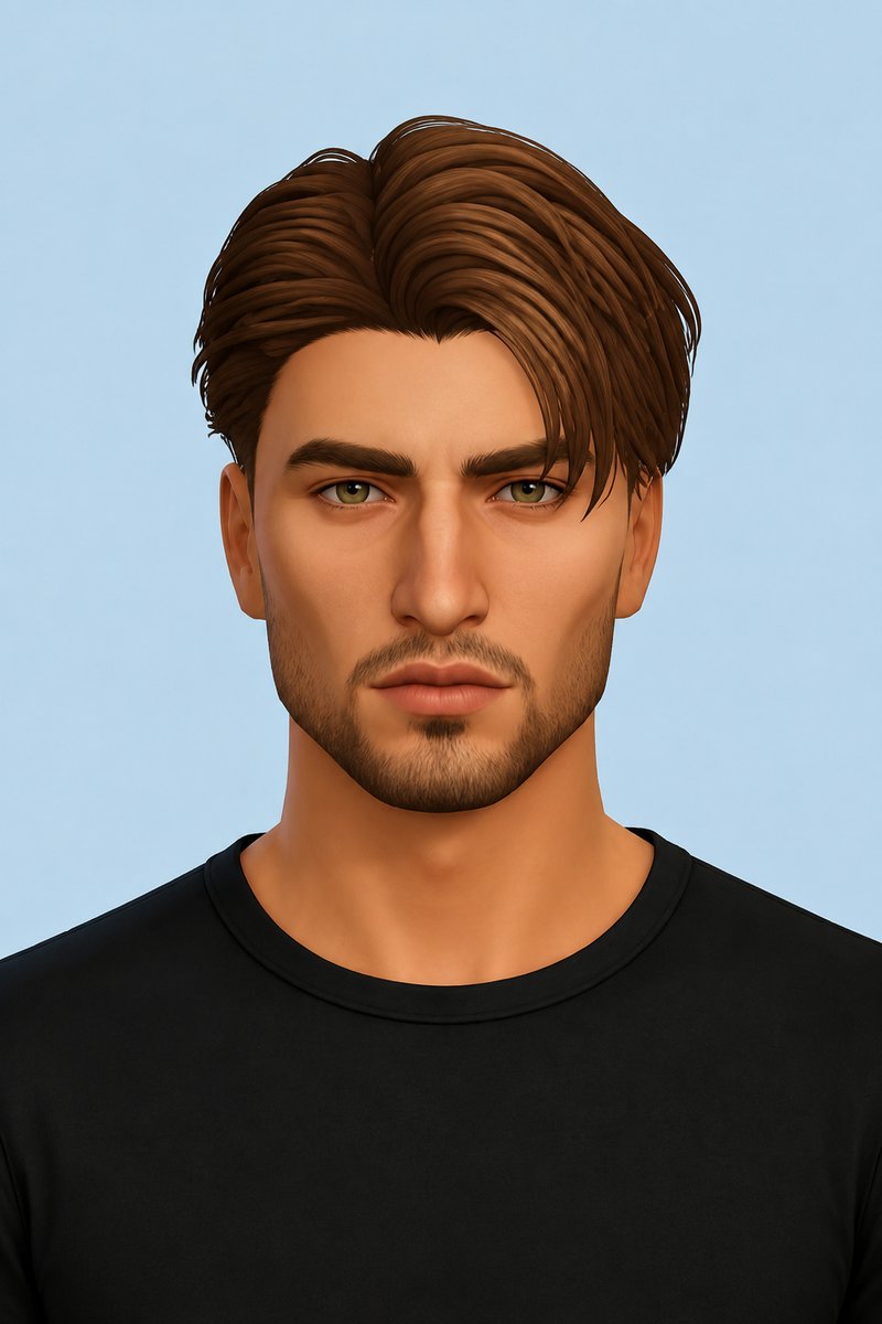 Alessio Hair custom content (CC) for Sims 4 by johnnysims