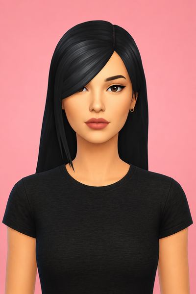 Violet Hair (Hair Commissions) custom content (CC) for Sims 4 by jo_se_oh