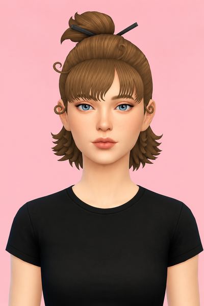 Emma Hair (Hair Commissions) custom content (CC) for Sims 4 by jo_se_oh