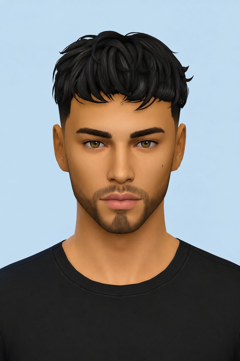 Marcell Hair custom content (CC) for Sims 4 by johnnysims