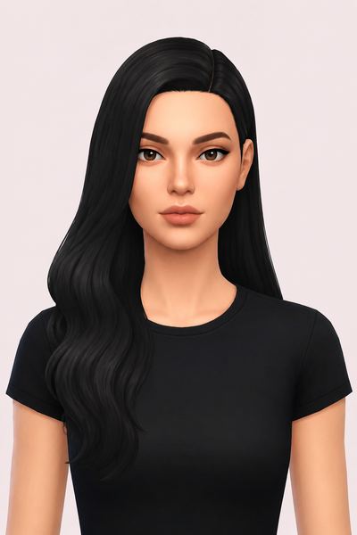 Rina Hair (Hair Commission) custom content (CC) for Sims 4 by jo_se_oh