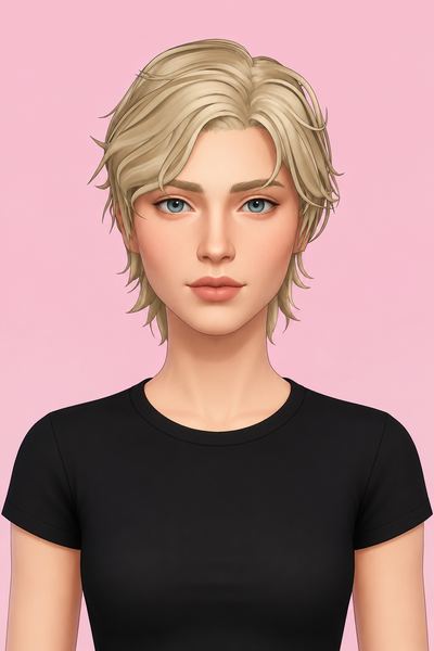 Finn Hair (Hair Commission) custom content (CC) for Sims 4 by jo_se_oh